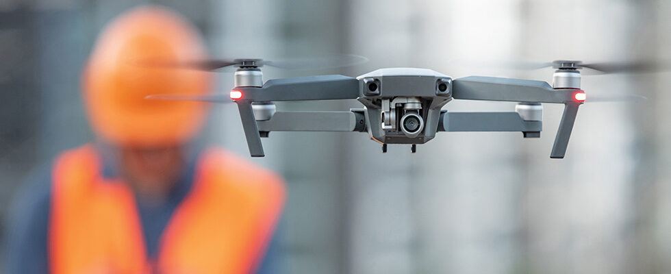 drone in use on a construction site