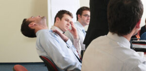 exasperated businessmen in a meeting