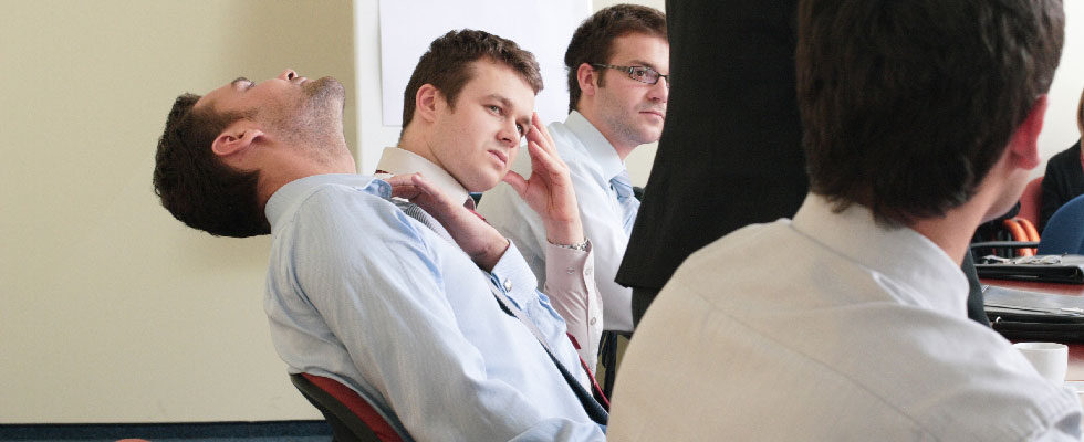 exasperated businessmen in a meeting