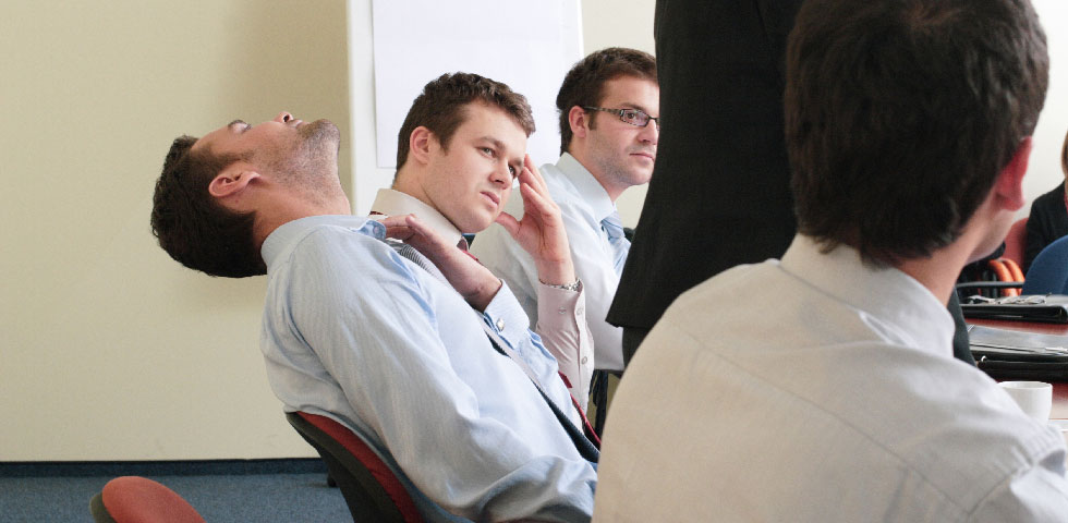 exasperated businessmen in a meeting